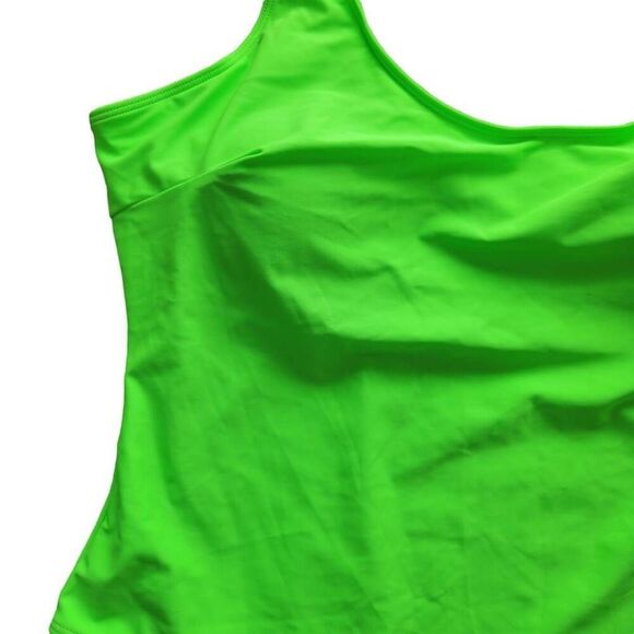 Swim Suit Plus Size Bright Green Sexy One Piece Bathing Suit - Picture 3 of 8